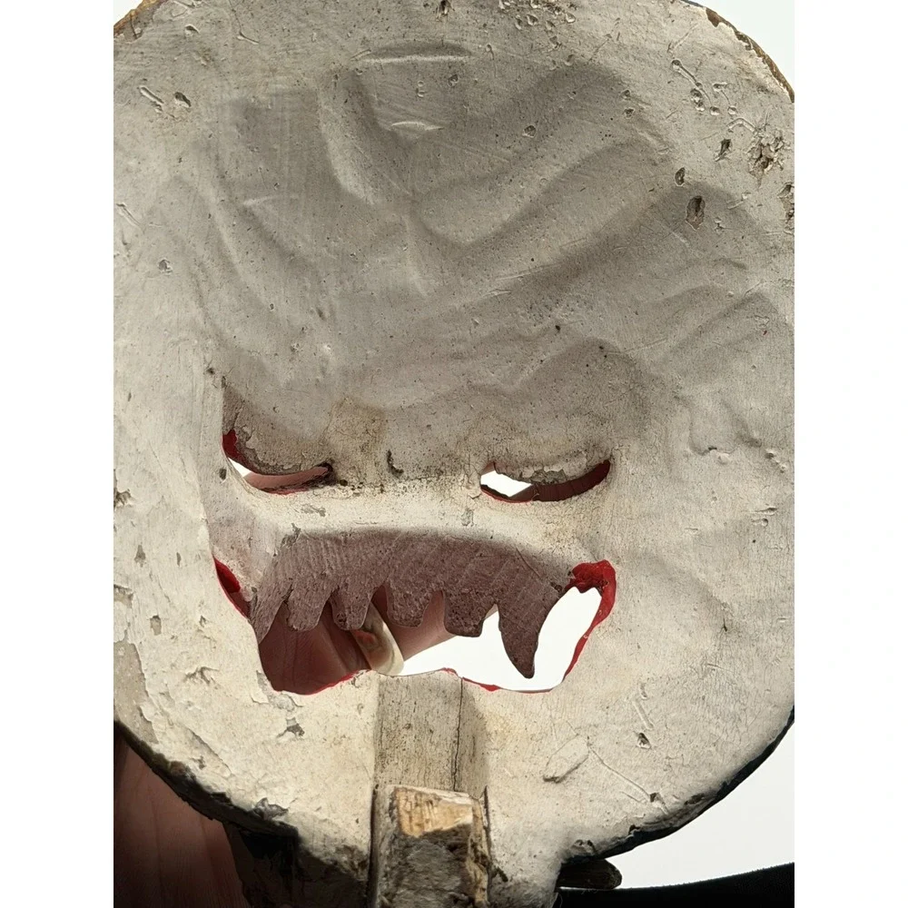 Vintage Hand Carved Wood Asian Dance Drama Mask Folk Art Painted Wall Mask 6